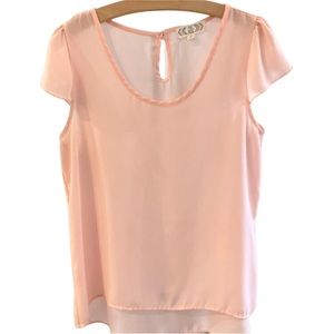 Pink Rose Women's Blouse, Size Medium, Pastel Pink